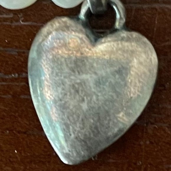 Seed Pearl Necklace with Silver Heart - Picture 7 of 9